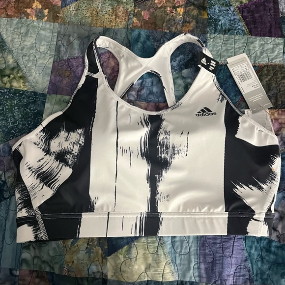 Brand new Adidas black & white sports bra. Size XL. It is the wrong size for me - Picture 2 of 2